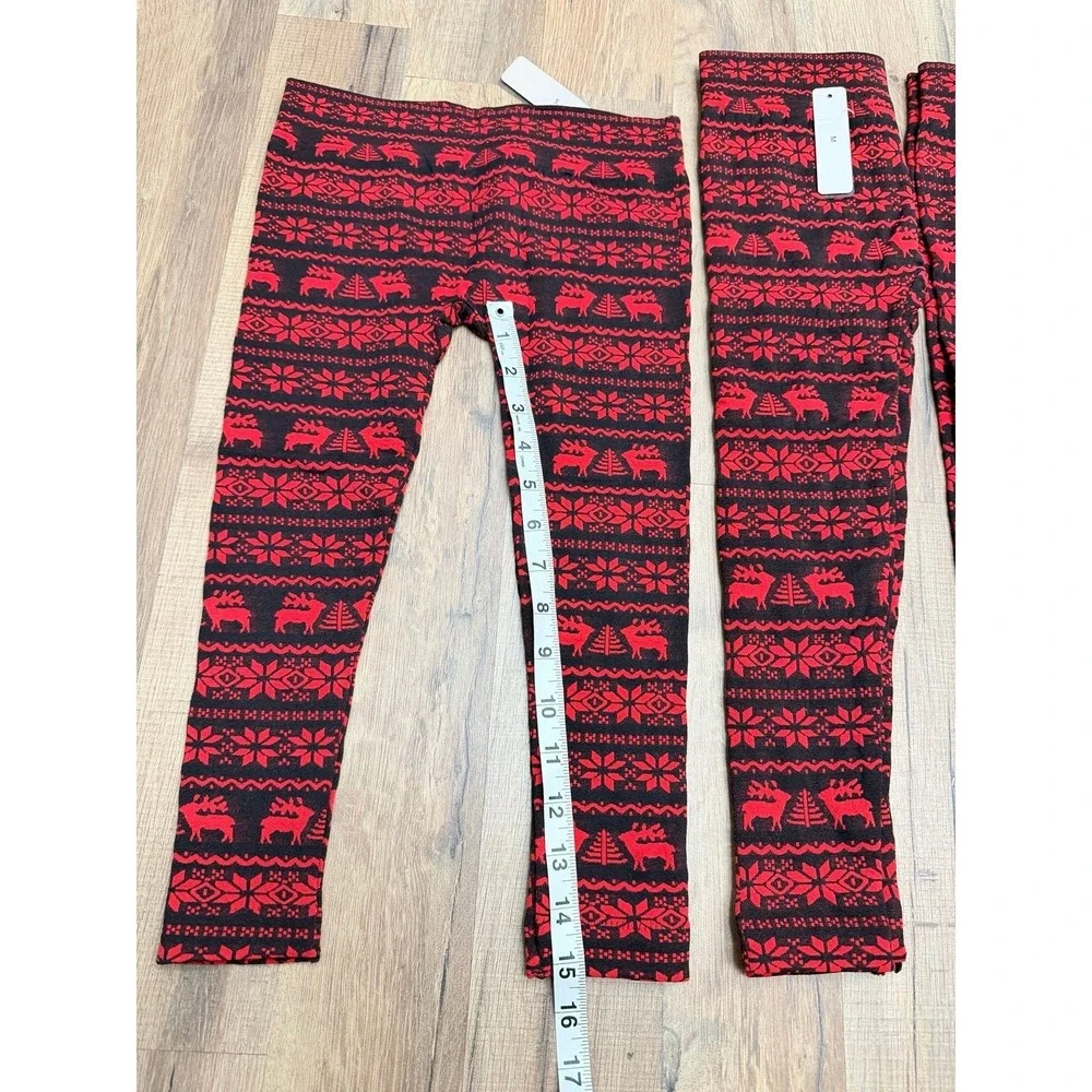 Girls 5-Pack Christmas Thermal Leggings Bundle S/M/L Fleece-Lined‎